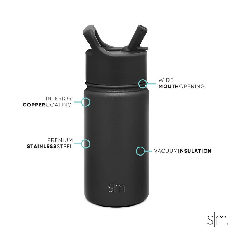 'Ballerina' 14oz Stainless Steel Summit Kids Water Bottle with Straw - Simple Modern