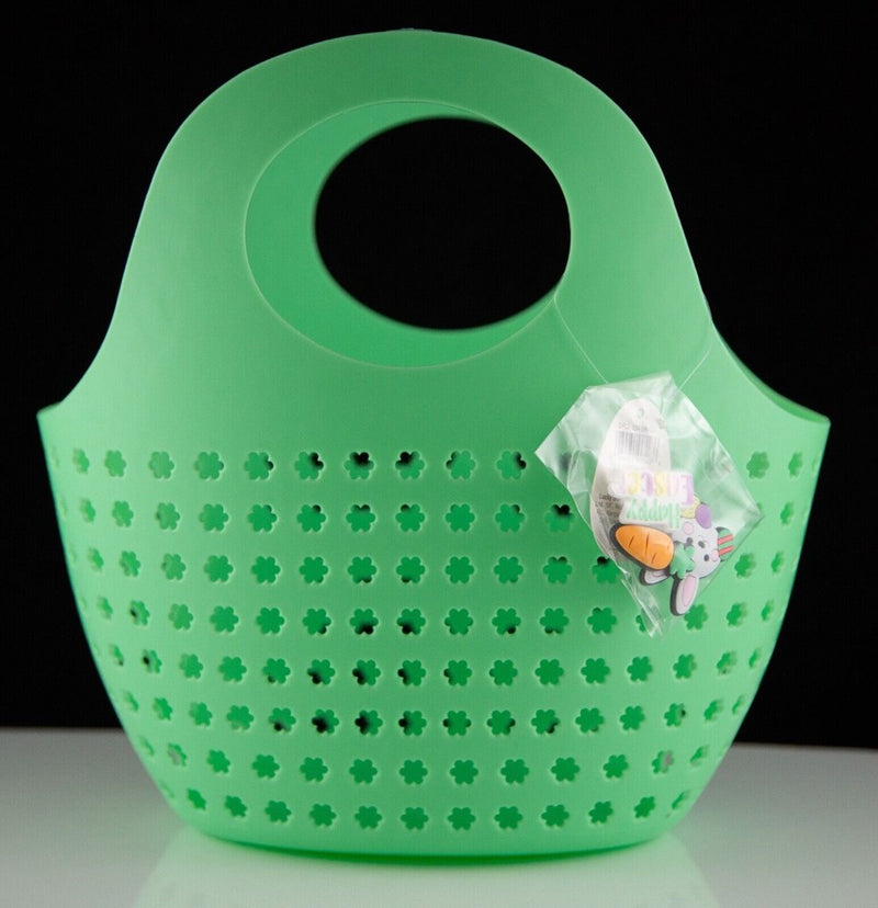 Plastic Decorative Easter Basket Green - Bullseye's Playground