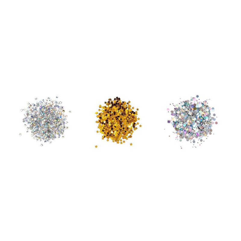 3pk Specialty Glitter Silvers and Golds - Mondo Llama