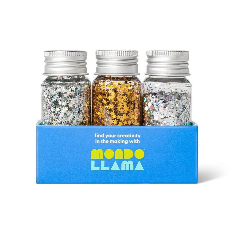 3pk Specialty Glitter Silvers and Golds - Mondo Llama
