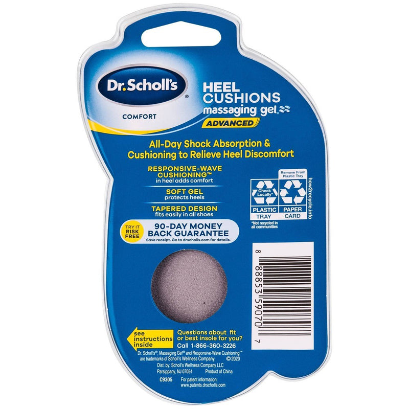 Dr. Scholl's Massaging Gel Advanced Heel Cushions for Women Size 6-10