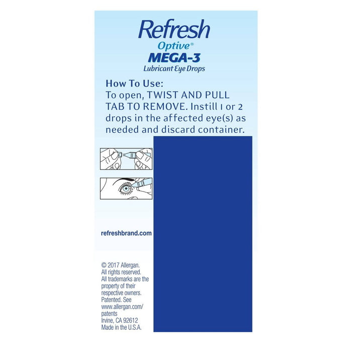 Refresh Optive Mega-3 Preservative Free Eye Drops - 30ct