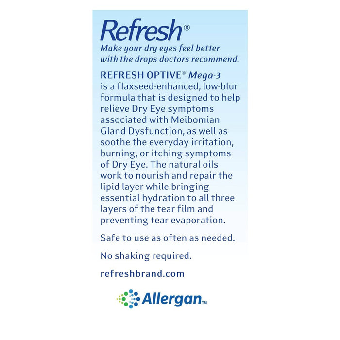Refresh Optive Mega-3 Preservative Free Eye Drops - 30ct
