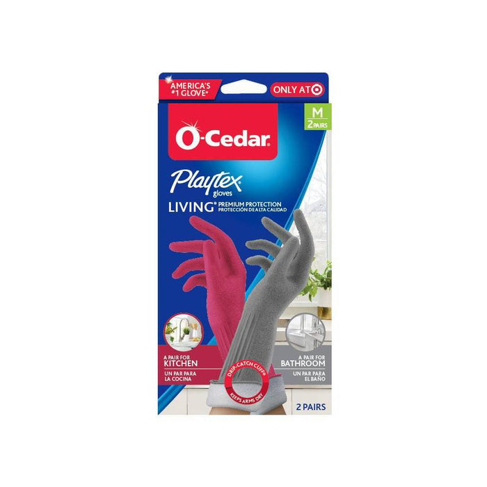 O-Cedar Living Gloves - Medium - 2ct