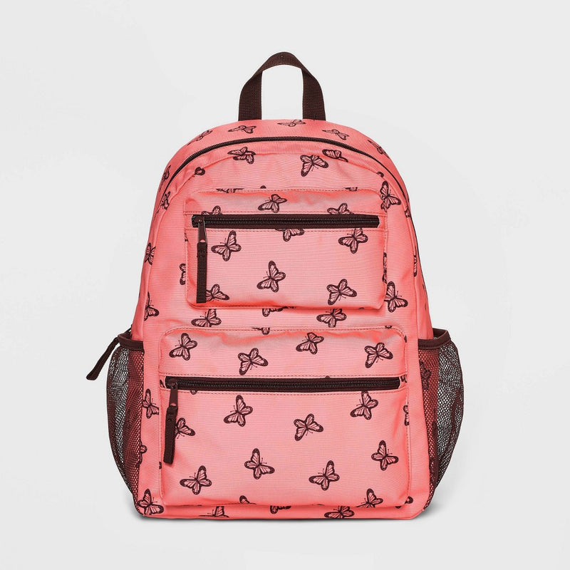 Kids' 16" Butterfly Printed Backpack - art class Pink