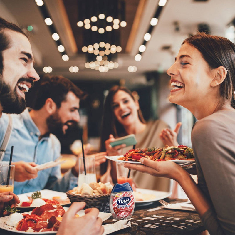 Tums Chewy Bites Peppermint Extra Strength Chewable Antacid for Heartburn - 60ct