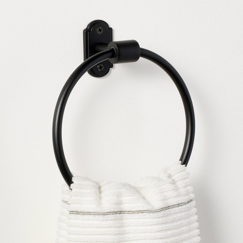Classic Metal Towel Ring Black Finish - Hearth & Hand with Magnolia