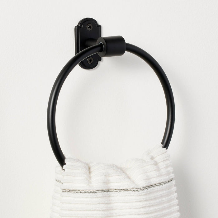 Classic Metal Towel Ring Black Finish - Hearth & Hand with Magnolia