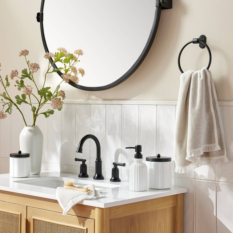 Classic Metal Towel Ring Black Finish - Hearth & Hand with Magnolia