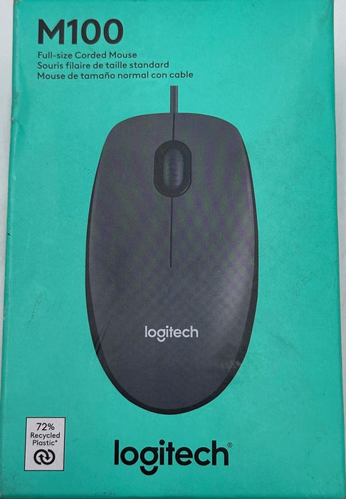 Logitech M100 Wired Mouse - Gray