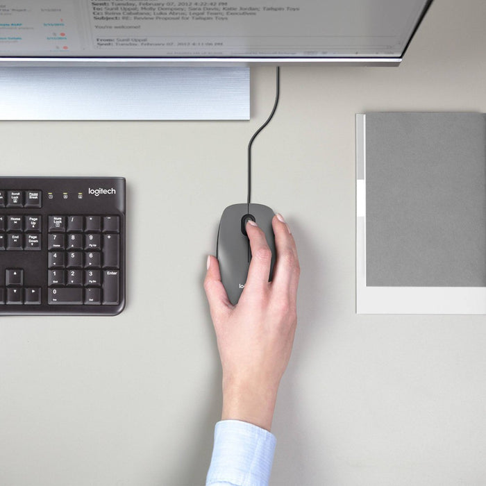Logitech M100 Wired Mouse - Gray