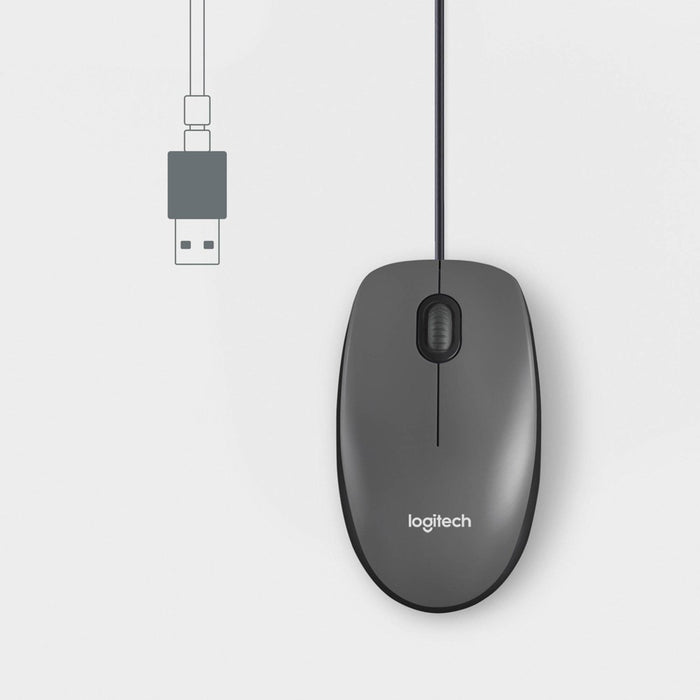 Logitech M100 Wired Mouse - Gray
