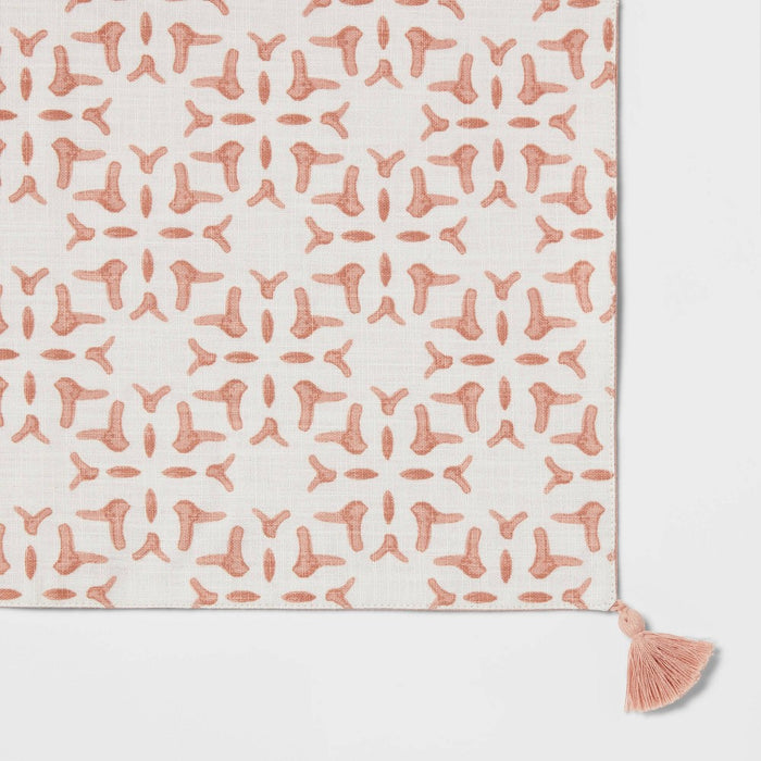 Cotton Slub Placemat with Tassels Pink - Threshold