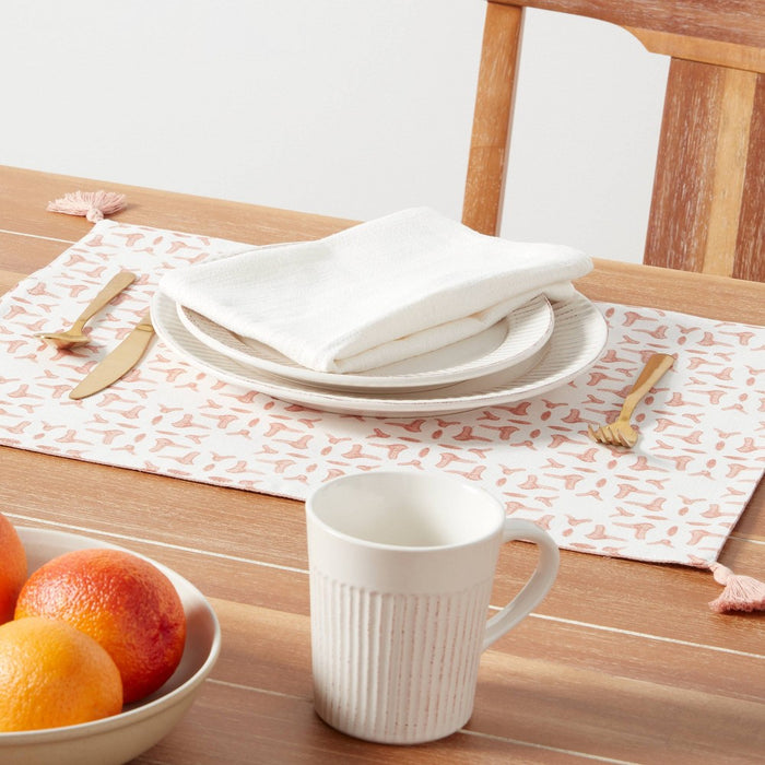 Cotton Slub Placemat with Tassels Pink - Threshold
