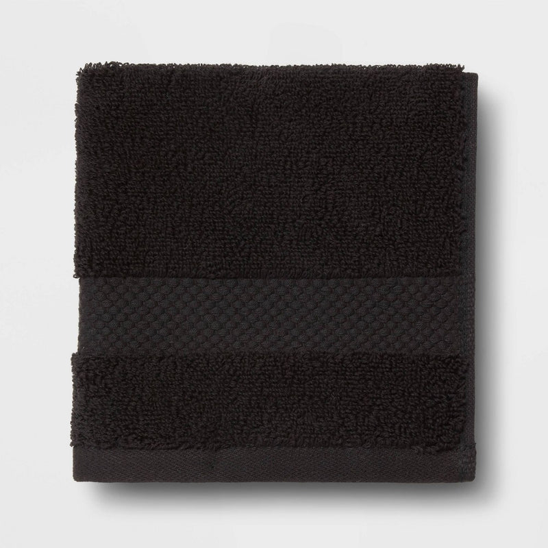 4pc Performance Plus Washcloths Black - Threshold