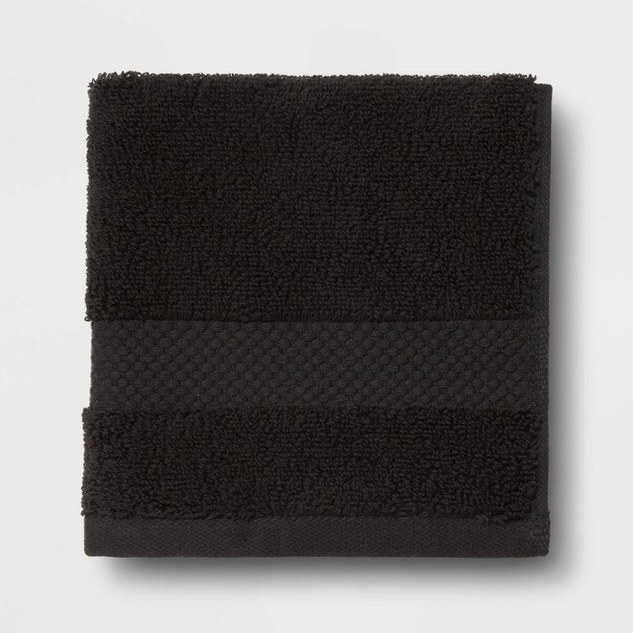 4pc Performance Plus Washcloths Black - Threshold