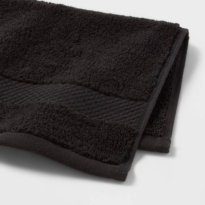 4pc Performance Plus Washcloths Black - Threshold