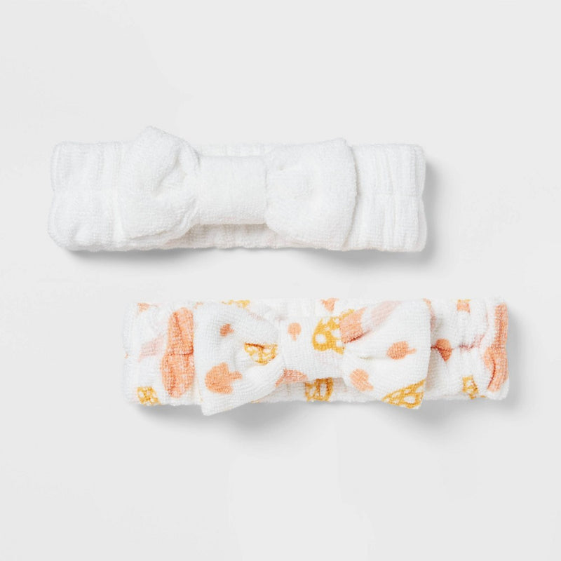 2pk Microfiber Spa Headbands Pink/White - Room Essentials