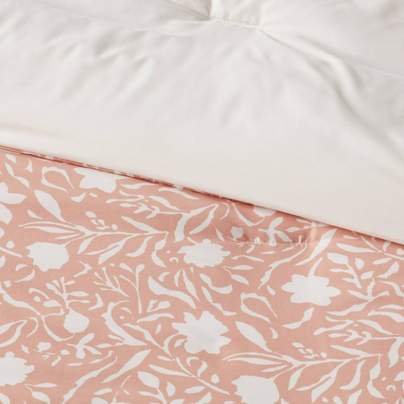 12pc King Floral Boho Comforter & Sheets Set Terracotta Pink - Threshold