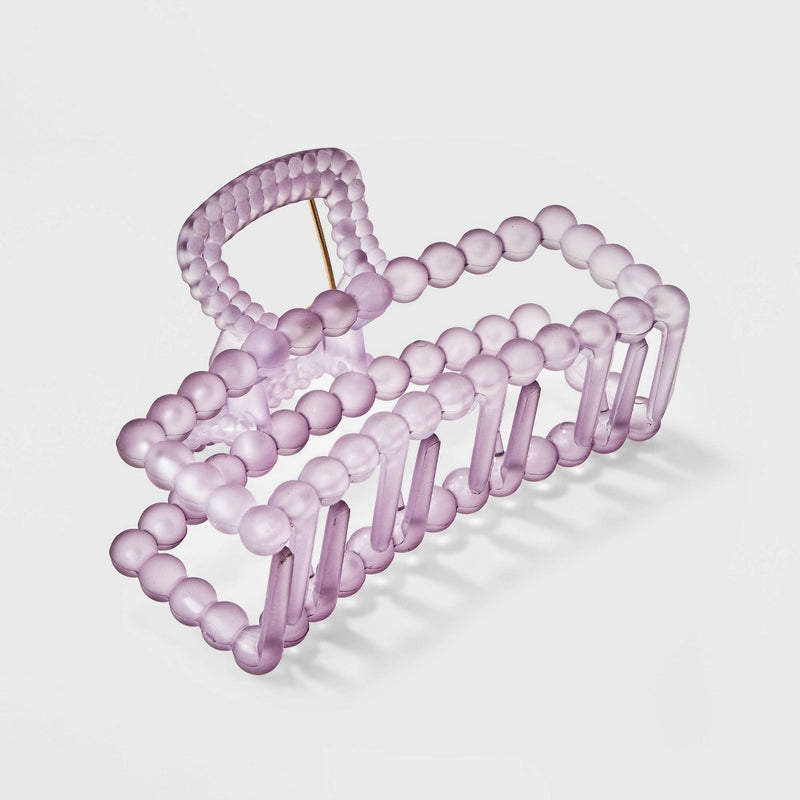 Rectangle Frosted Jumbo Claw Hair Clip - Wild Fable Lilac Purple