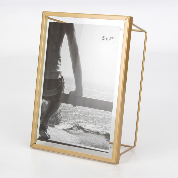 5" x 7" Frame with Symmetrical Wire Back Brass - Threshold