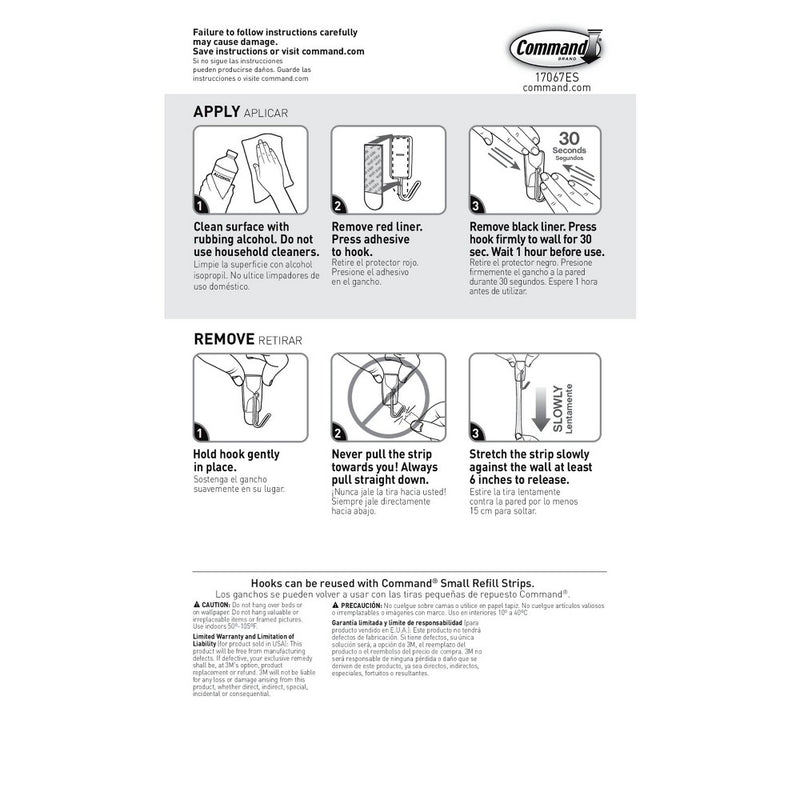 4ct 3M Command Small Wire Hooks - White
