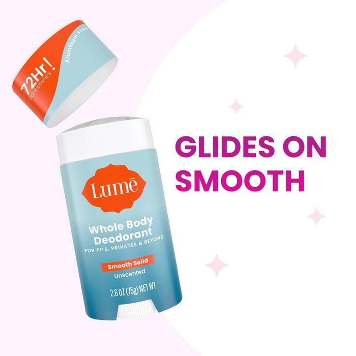 Lume Whole Body Smooth Solid Deodorant Stick - Unscented - 2.6oz