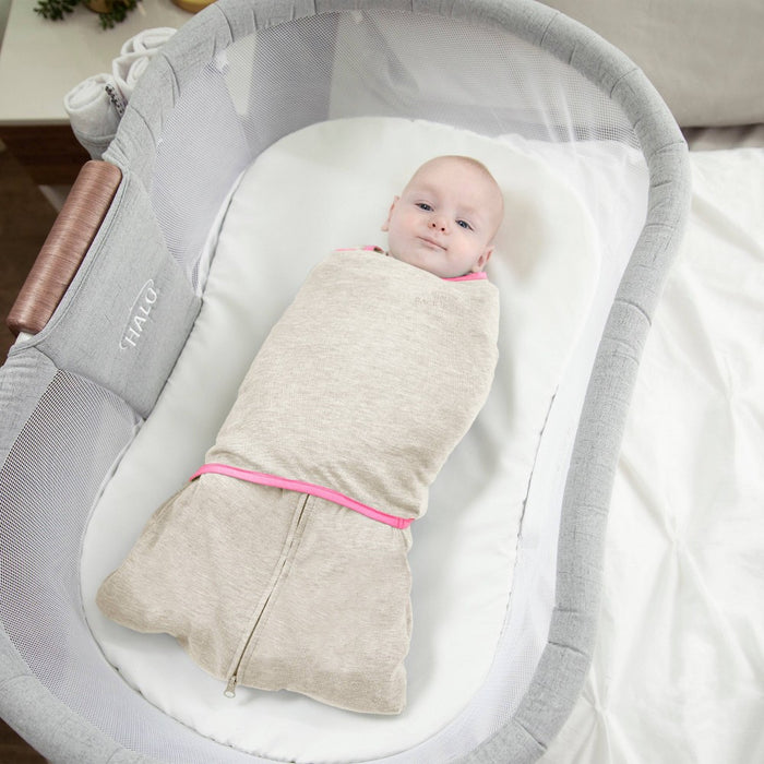 HALO Innovations Sleepsack Swaddle Wrap- Oatmeal Pink - Newborn