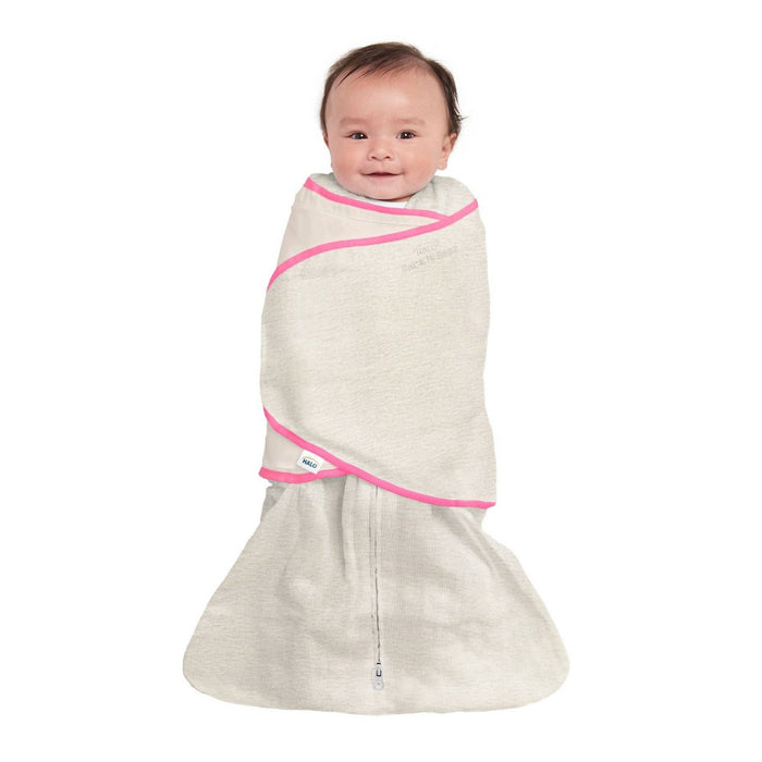 HALO Innovations Sleepsack Swaddle Wrap- Oatmeal Pink - Newborn