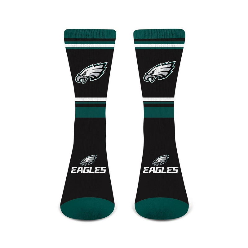 NFL Philadelphia Eagles Striped Running Crew Socks - L