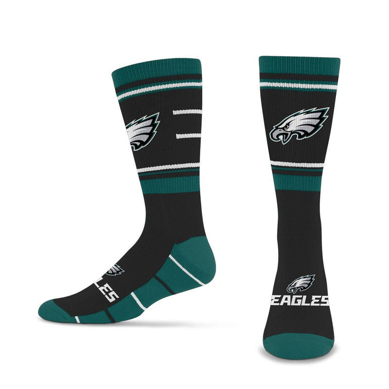 NFL Philadelphia Eagles Striped Running Crew Socks - L