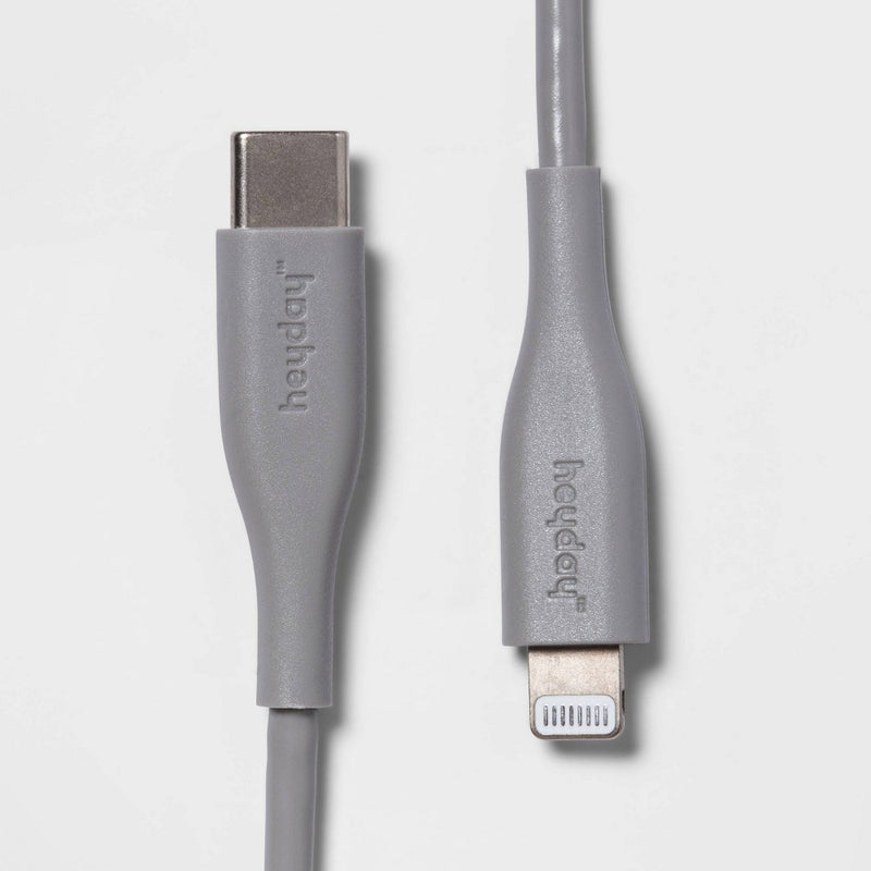 3' Lightning to USB-C Round Cable - heyday Gray
