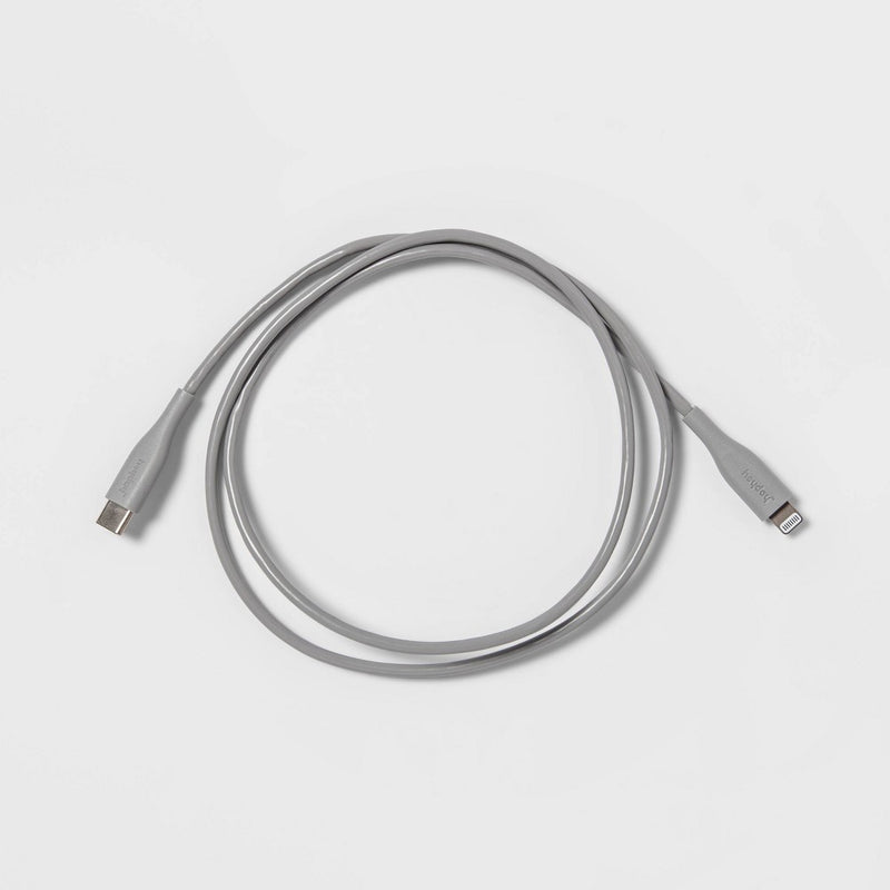 3' Lightning to USB-C Round Cable - heyday Gray