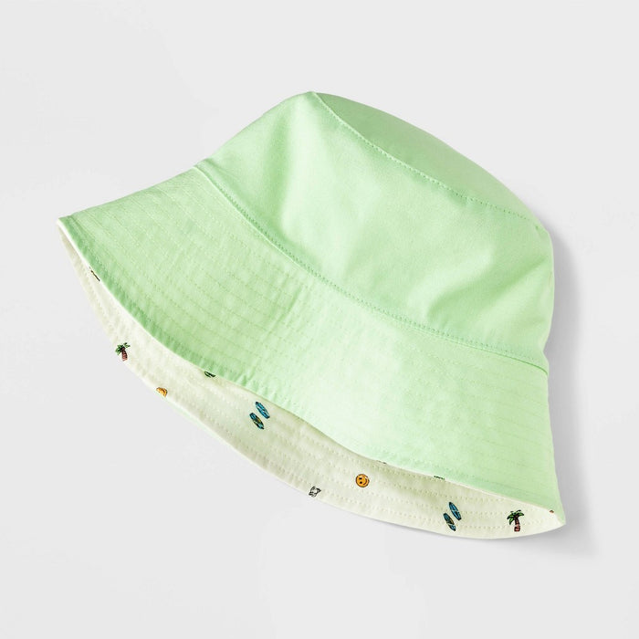 Girls' Reversible Icon Print Bucket Hat - art class Cream