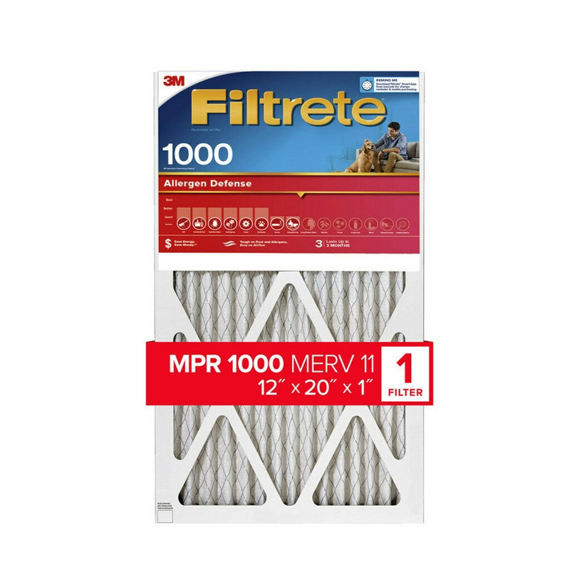 Filtrete 12x20x1 Allergen Defense Air Filter 1000 MPR