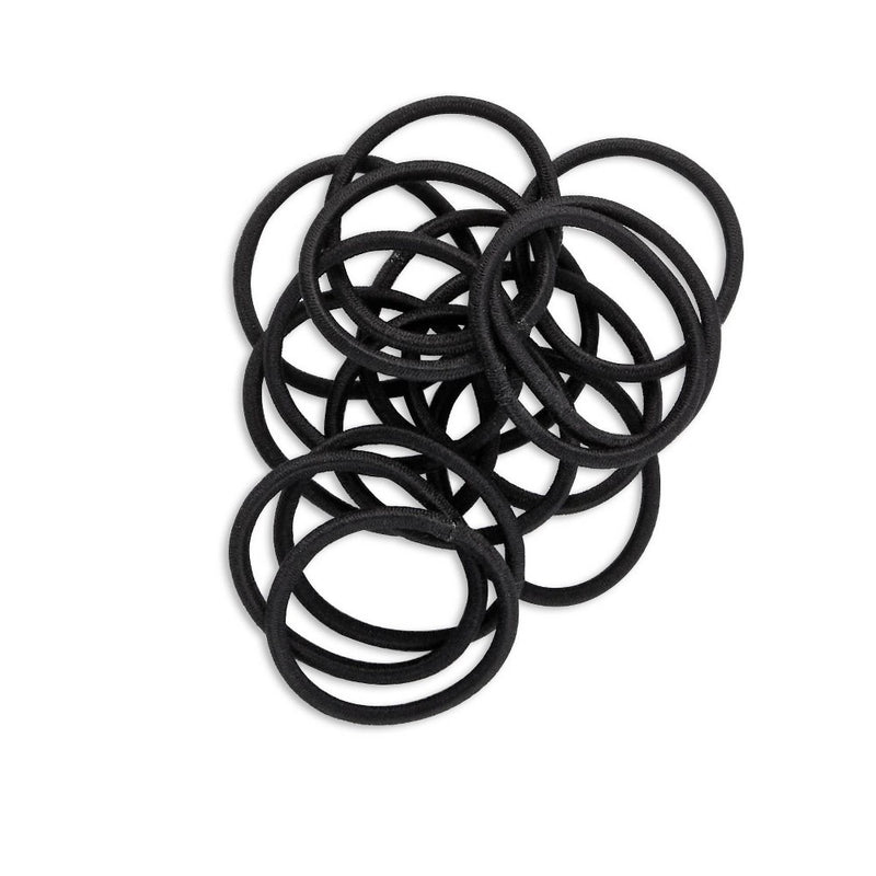 scunci Basics Comfy Elastic Hair Ties - Fine Black - 15pk
