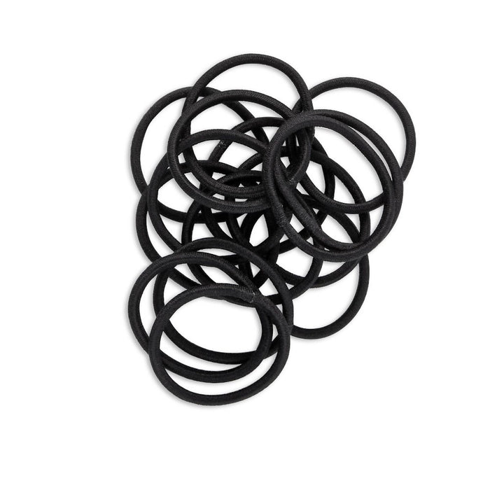 scunci Basics Comfy Elastic Hair Ties - Fine Black - 15pk