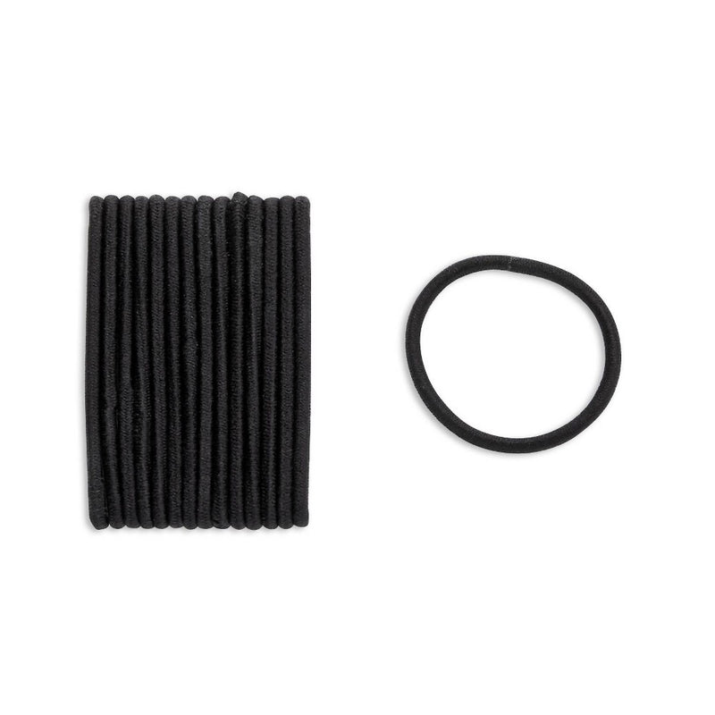 scunci Basics Comfy Elastic Hair Ties - Fine Black - 15pk