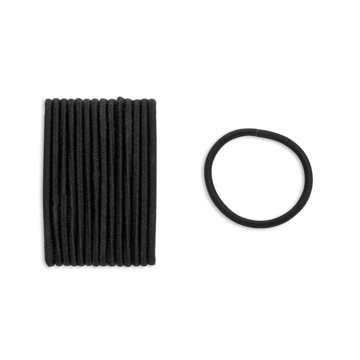 scunci Basics Comfy Elastic Hair Ties - Fine Black - 15pk