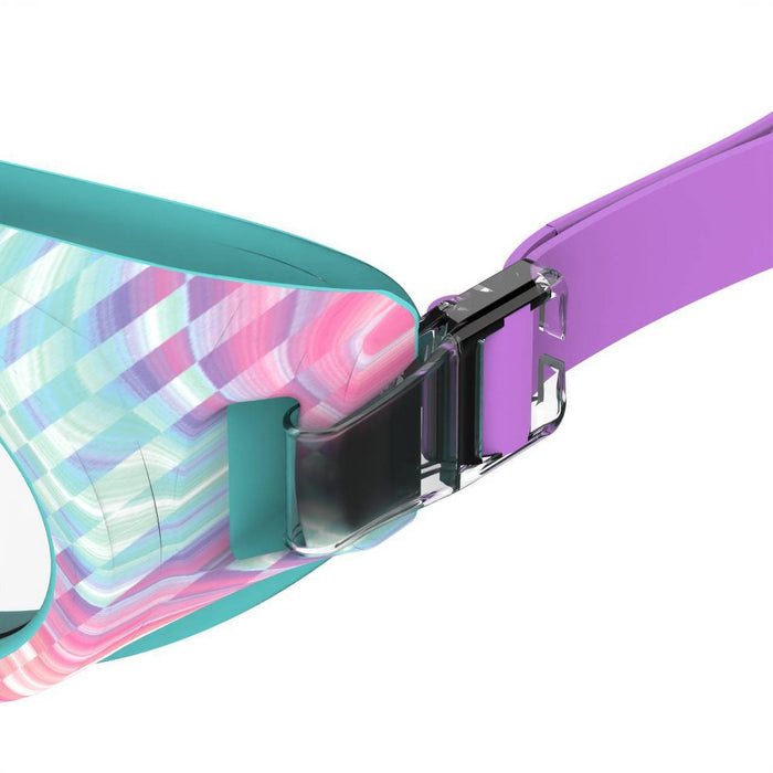 Speedo Jr Glide Print Swim Goggles - Pink/Blue/Purple Checkered