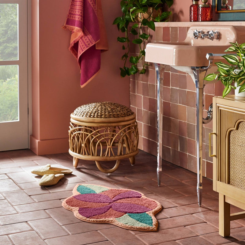 Seasons Go Around Flower Shaped Bath Rug Rose Red - Opalhouse Designed with Jungalow