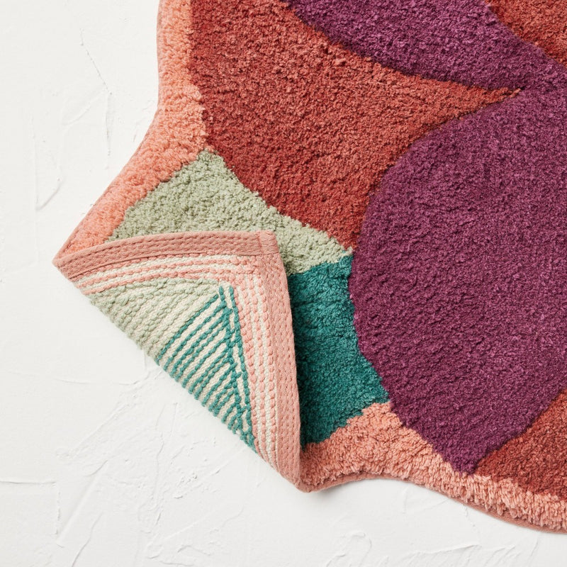 Seasons Go Around Flower Shaped Bath Rug Rose Red - Opalhouse Designed with Jungalow