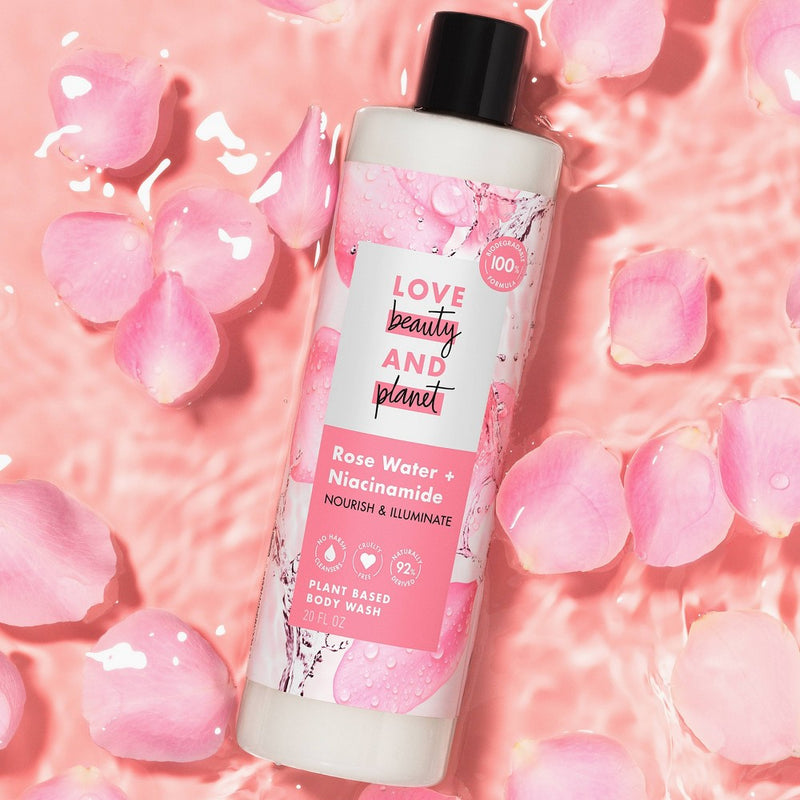 Love Beauty and Planet Rose Water & Niacinamide Nourish & Illuminate Body Wash - 20 fl oz