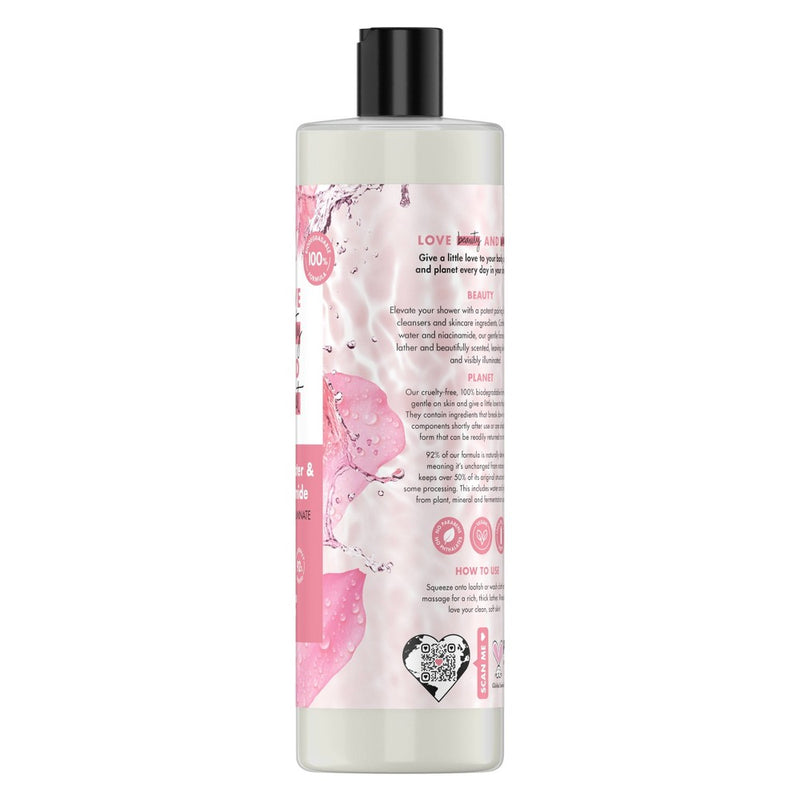 Love Beauty and Planet Rose Water & Niacinamide Nourish & Illuminate Body Wash - 20 fl oz