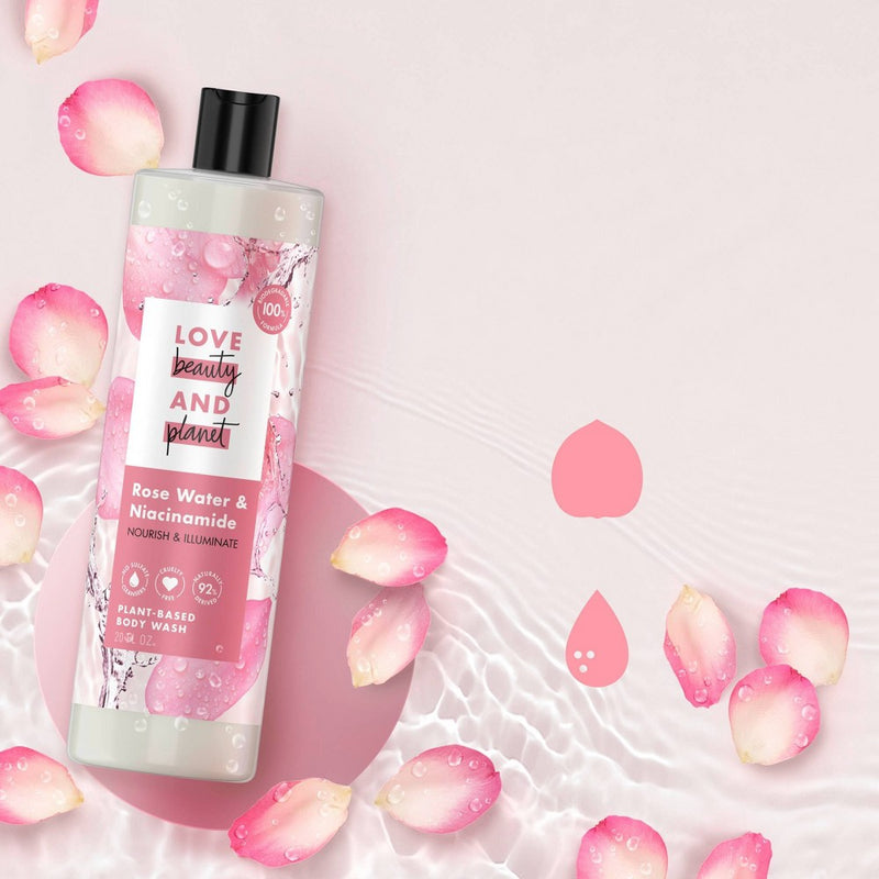 Love Beauty and Planet Rose Water & Niacinamide Nourish & Illuminate Body Wash - 20 fl oz