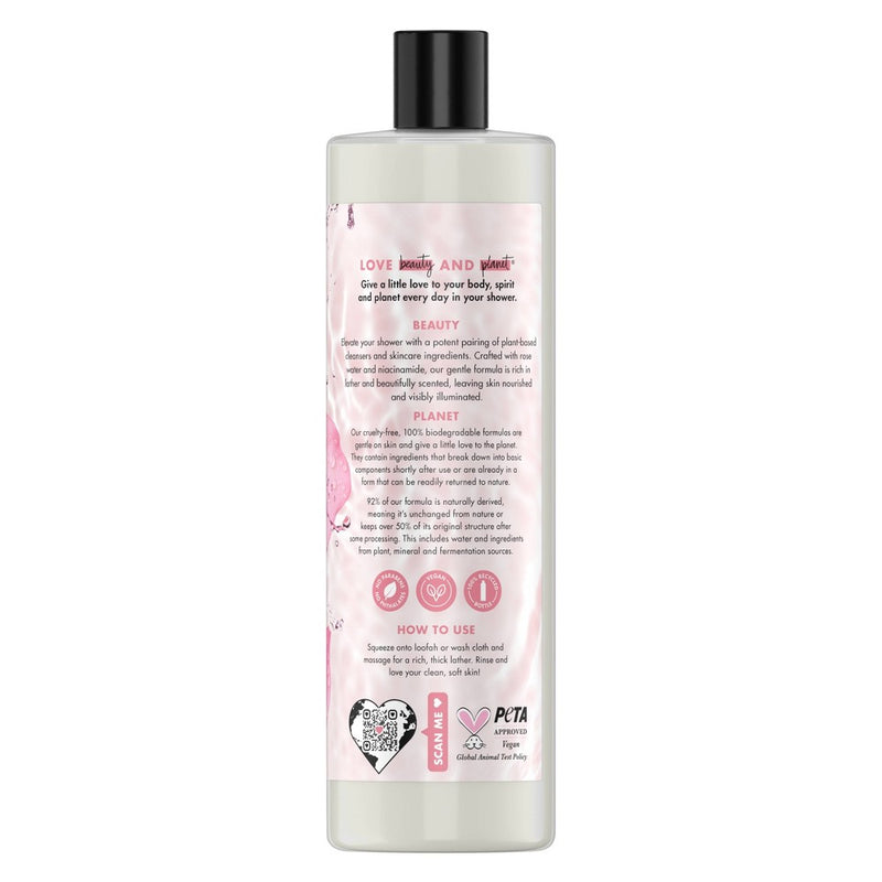 Love Beauty and Planet Rose Water & Niacinamide Nourish & Illuminate Body Wash - 20 fl oz