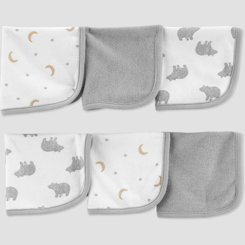 Carter's Just One You Baby Bear Washcloth Set - Gray