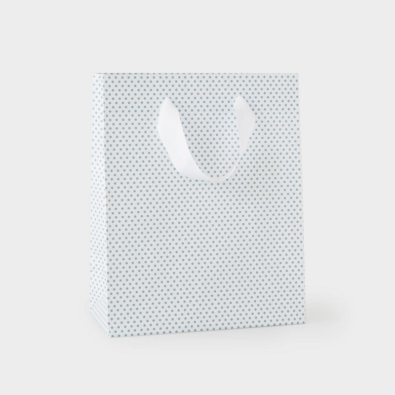 Slate Blue Dot Small Gift Bag Gray/White - Sugar Paper + Target