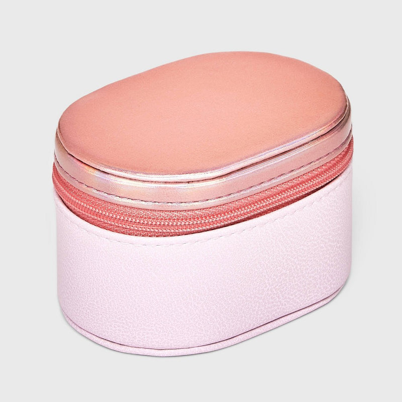Small Pill Shaped Case Jewelry Box - A New Day Iridescent Pink