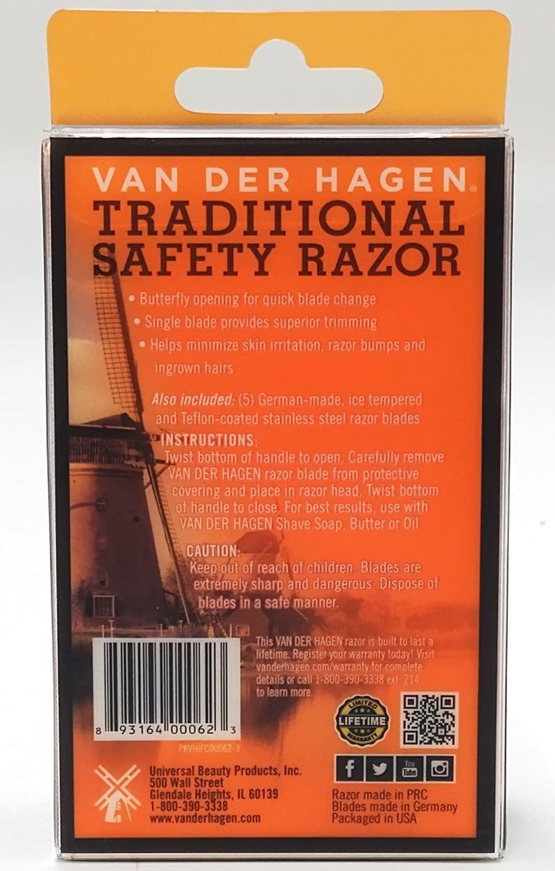 Van der Hagen Safety Razor with 5 Razor Blades